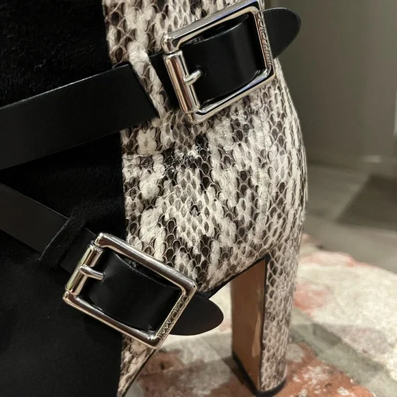 Jimmy Choo Dee Dee Watersnake Suede Ankle Boots sz 6.5 - Picture 4 of 12